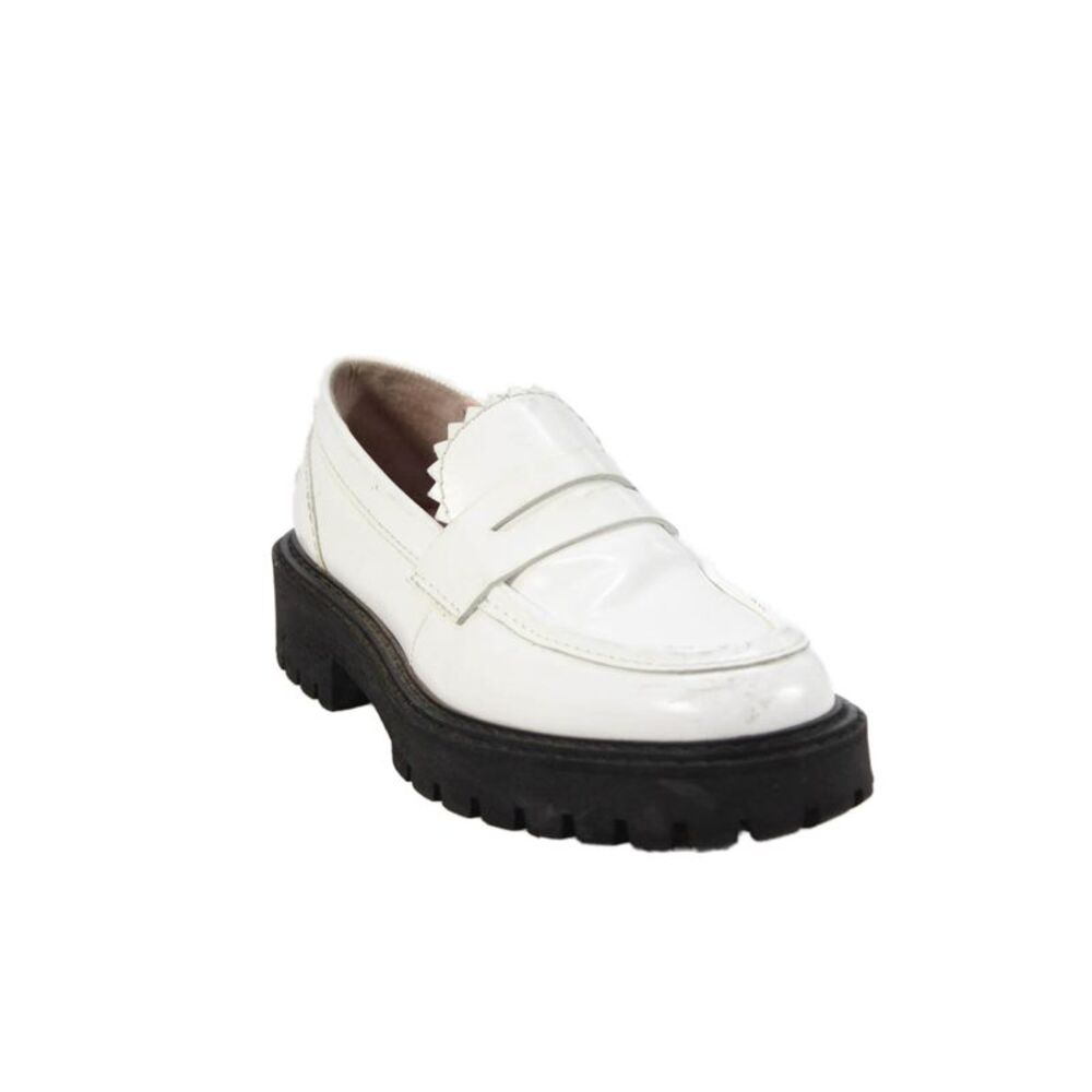 Last Womens Leather Slip On Casual Loafers White Size 37